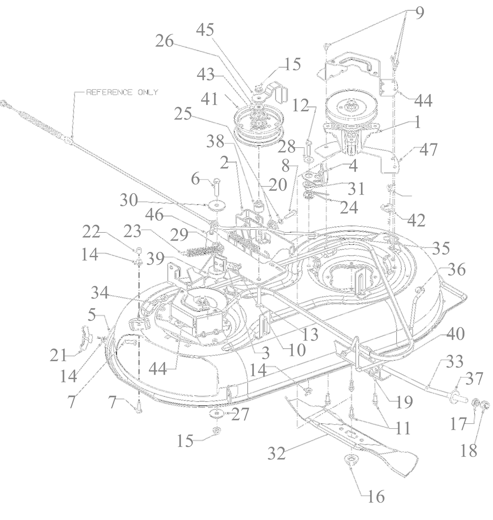 Deck Diagram and Parts List for 13AC77SY000 2022 Yard Machines Lawn Tractor